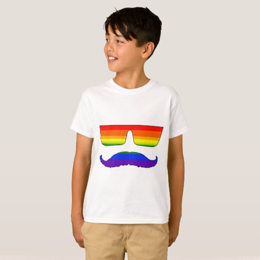 Mustache pride t-shirt (Voorkant volledig)