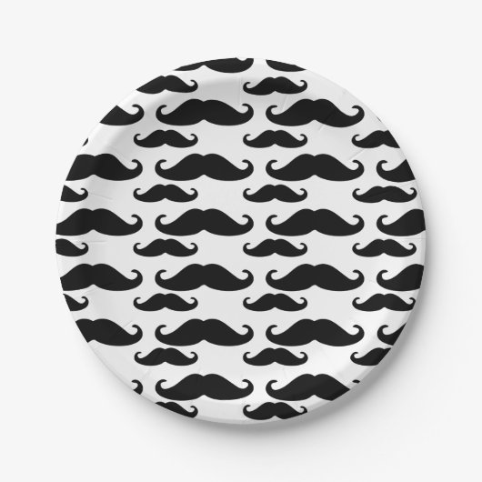 Mustache Print Kleine taart papier Borden Papieren Bordje (Voorkant)