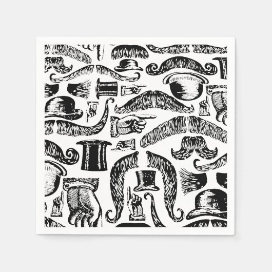 Mustache print servetten (Voorkant)