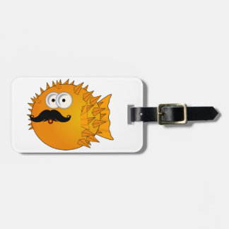Mustache Puffer Fish Bagagelabel