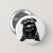 Mustache Pug Ronde Button 5,7 Cm (Voorkant /achterkant)
