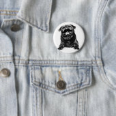 Mustache Pug Ronde Button 5,7 Cm (In situ)