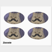 Mustache QPC-Sjabloon Ovale Sticker (Vel)