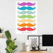 Mustache Rainbow Poster (Thuiskantoor)