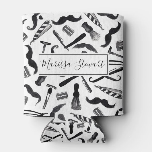 Mustache Razor Scheerapparaat Waterverf Barber Pat Blikjeskoeler (Achterkant)