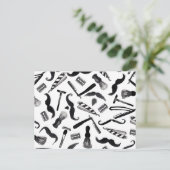 Mustache Razor Scheerapparaat Waterverf Barber Pat Briefkaart (Staand voorkant)