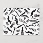 Mustache Razor Scheerapparaat Waterverf Barber Pat Briefkaart (Voorkant)