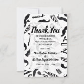 Mustache Razor Shaver Waterverf Barber Pattern Bedankkaart (Voorkant)