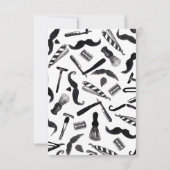 Mustache Razor Shaver Waterverf Barber Pattern Bedankkaart (Achterkant)