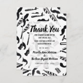 Mustache Razor Shaver Waterverf Barber Pattern Bedankkaart (Voorkant / Achterkant)