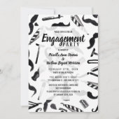 Mustache Razor Shaver Waterverf Barber Pattern Kaart (Voorkant)