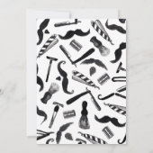 Mustache Razor Shaver Waterverf Barber Pattern Kaart (Achterkant)
