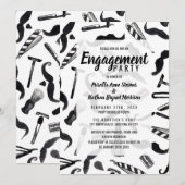 Mustache Razor Shaver Waterverf Barber Pattern Kaart (Voorkant / Achterkant)