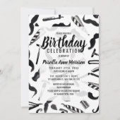 Mustache Razor Shaver Waterverf Barber Pattern Kaart (Voorkant)