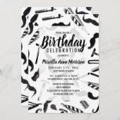 Mustache Razor Shaver Waterverf Barber Pattern Kaart (Voorkant / Achterkant)