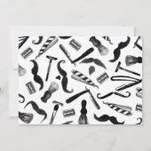 Mustache Razor Shaver Waterverf Barber Pattern Save The Date (Achterkant)