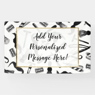 Mustache Razor Shaver Waterverf Barber Pattern Spandoek