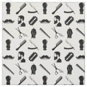 Mustache Razor Shaver Waterverf Barber Pattern  Stof (Swatch)