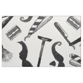 Mustache Razor Shaver Waterverf Barber Pattern Stof (Fat Quarter)