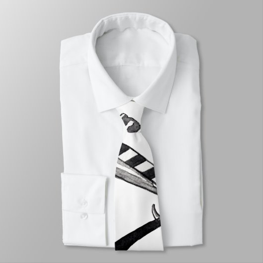 Mustache Razor Shaver Waterverf Barber Pattern Stropdas (Gebonden)