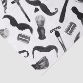 Mustache Razor Shaver Waterverf Barber Pattern Tissuepapier (Detail)