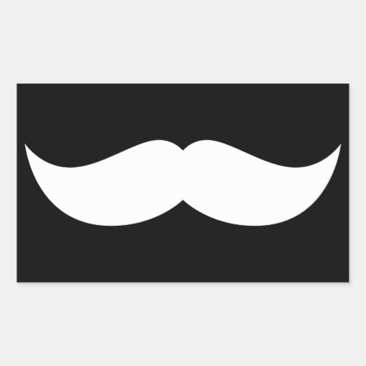 Mustache Rechthoekige Sticker (Voorkant)