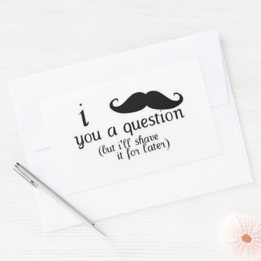 Mustache Rechthoekige Sticker (Envelop)