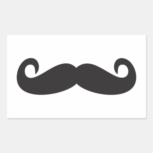 Mustache Rechthoekige Sticker (Voorkant)