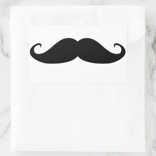 Mustache Rechthoekige Sticker (Tas)