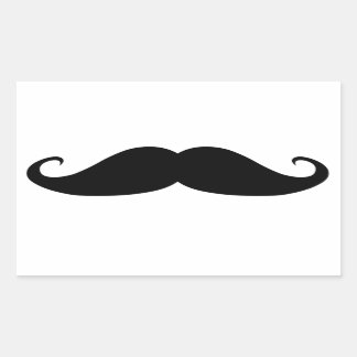 Mustache Rechthoekige Sticker