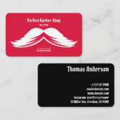 Mustache Red Black — uniek, eenvoudig schuurblok Visitekaartje (Voorkant / Achterkant)
