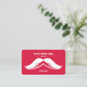 Mustache Red Black — uniek, eenvoudig schuurblok Visitekaartje (Staand voorkant)