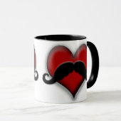 Mustache Red Heart Mok (Voorkant rechts)
