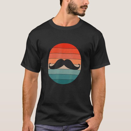 Mustache Retro Style T-shirt (Voorkant)