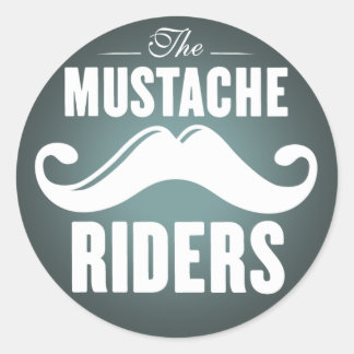 Mustache Riders Stickers- Rond 3 inch Ronde Sticker