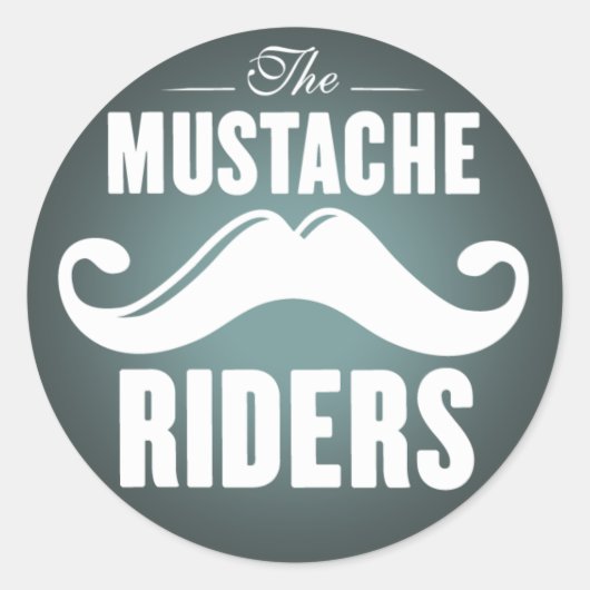 Mustache Riders Stickers- Rond 3 inch Ronde Sticker (Voorkant)