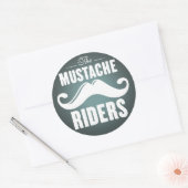 Mustache Riders Stickers- Rond 3 inch Ronde Sticker (Envelop)