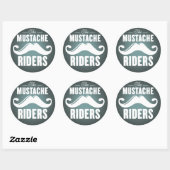 Mustache Riders Stickers- Rond 3 inch Ronde Sticker (Vel)