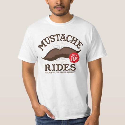 Mustache Rides T-Shirt (Voorkant)