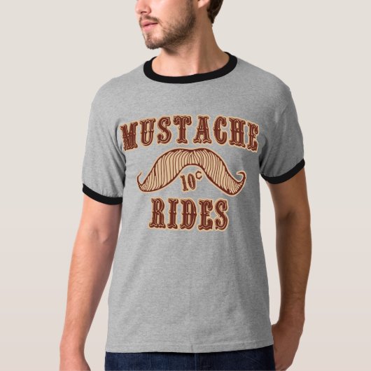 Mustache Rides T-shirt (Voorkant)