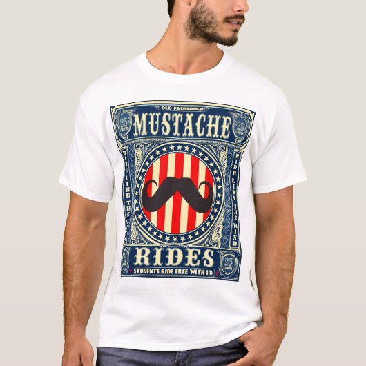 MUSTACHE RIDES T-SHIRT (Voorkant)