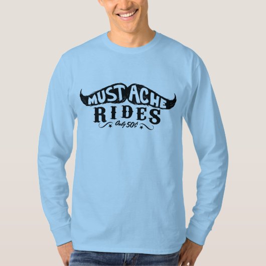 Mustache Rides T-shirt (Voorkant)