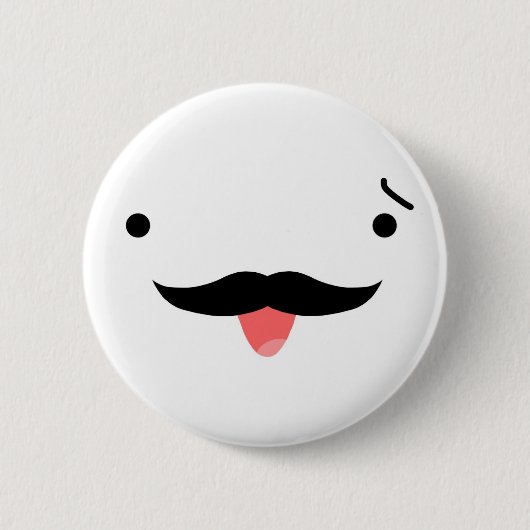 Mustache Ronde Button 5,7 Cm (Voorkant)