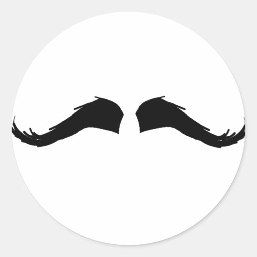 Mustache Ronde Sticker (Voorkant)