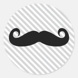 Mustache Ronde Sticker