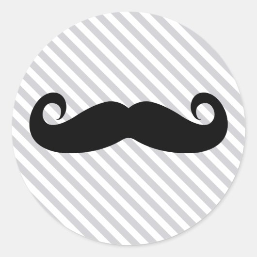 Mustache Ronde Sticker (Voorkant)