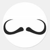 Mustache Ronde Sticker (Voorkant)