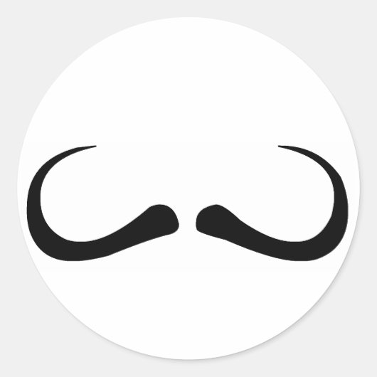 Mustache Ronde Sticker (Voorkant)