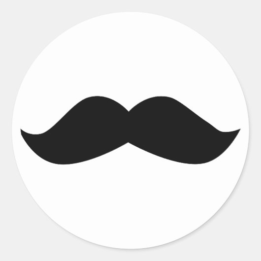 Mustache Ronde Sticker (Voorkant)