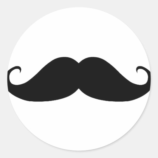 Mustache Ronde Sticker (Voorkant)